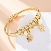 Brass Cuff Charm Bangles BJEW-U025-05G-1