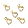 Brass Micro Pave Clear Cubic Zirconia Charms KK-E068-VB174-3