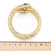 Snake Alloy Rhinestone Bangles for Women BJEW-G085-01G-02-5