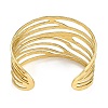 Ion Plating(IP) Non-Tarnish Stylish European and American Style 304 Stainless Steel Cuff Bangles for Women BJEW-Z077-03G-3