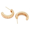 Rack Plating C-Shaped Brass Stud Earrings EJEW-M090-03G-2