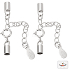 4 Sets 2 Style 925 Sterling Silver Cord Ends STER-BBC0001-26-1