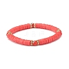 7Pcs 7 Colors Handmade Polymer Clay Heishi Beads Stretch Bracelets Set BJEW-JB07515-7