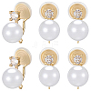 10Pcs Round Brass Brass Micro Pave Clear Cubic Zirconia Ear Cuff Findings KK-BBC0022-45-1