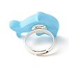 Resin 3D Dolphin Adjustable Rings RJEW-JR00428-02-5