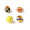 Sports Ball Brass Enamel European Beads KK-CBAF2EC-03G-1