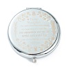 (Defective Closeout Sale: Alphabet Misprint) Stainless Steel Base Portable Makeup Compact Mirrors STAS-XCP0001-36-2