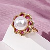 Adjustable Brass Micro Pave Cubic Zirconia Finger Rings for Women RJEW-A098-04G-3