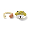 3D Animal Alloy Open Cuff Rings RJEW-D003-01A-G-3