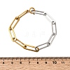Two Tone 304 Stainless Steel Paperclip Chain Bracelets for Women BJEW-G786-01GP-02-5
