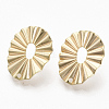 Brass Stud Earring Findings KK-T056-15G-NF-3