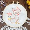 DIY Fox Pattern Embroidery Painting Kits PW-WGCBB69-01-1