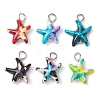 6Pcs 6 Color Dyed Synthetic Turquoise Sea Animal Pendants PALLOY-JF02726-1