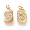 Brass Micro Pave Clear Cubic Zirconia Pendants ZIRC-K086-07G-2