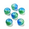 Two Tone Transparent Crackle Acrylic European Beads TACR-P009-B01-11-1