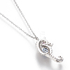 Brass Micro Pave Cubic Zirconia Pendant Necklaces NJEW-I230-15-4
