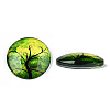 Half Round/Dome Tree Pattern Glass Flatback Cabochons for DIY Projects GGLA-Q037-25mm-M28-06-4
