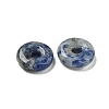 Natural Blue Spot Jasper Donut/Pi Disc Charms G-G142-01H-2