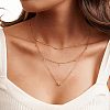 925 Sterling Silver 3 Layer Necklaces NJEW-L116-08G-3