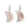 Natural Grey Agate Pendants G-Q369-17-2