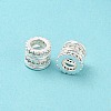 Brass Micro Pave Cubic Zirconia European Beads KK-H452-09S-3