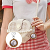 DIY Blank Dome Wood Flat Round Pendant Keychain Kits DIY-GA0007-43-6
