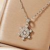 Christmas Snowflake Brass Cubic Zirconia Pendant Necklaces BF5591-2-1