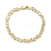 Heart Brass Micro Pave Clear Cubic Zirconia Link Chain Bracelets for Women BJEW-C156-07C-G-4