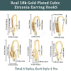 Beebeecraft 12 Pairs 6 Style Brass Micro Pave Clear Cubic Zirconia Earring Hooks ZIRC-BBC0002-23-2