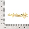 Brass Clear Cubic Zirconia Word Honduras Connector Charms KK-K293-40G-01-3