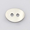 Oval 2-Hole 201 Stainless Steel Buttons STAS-N048-01-1