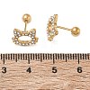 304 Stainless Steel Crystal Rhinestone Animal Cartilage Earrings SA-CBA1F7E-01G-04-2