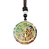 Orgonite Chakra Natural & Synthetic Mixed Stone Pendant Necklaces PZ4674-14-1