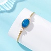 Wire Wrapped Natural Agate Cuff Bangles BJEW-TA00742-03-1