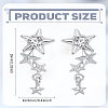 1Pair Star Alloy Crystal Rhinestone Dangle Stud Earrings for Women EJEW-LP0003-79-2