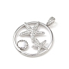 Ocean Brass Micro Pave Cubic Zirconia Pendants KK-K411-04C-P-2