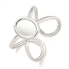 Non-Tarnish 304 Stainless Steel Oval Cuff Ring Components X-RJEW-A043-07P-1