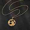 Football 201 Stainless Steel Pendant Necklaces & Stud Earrings Sets for Women SJEW-Q025-01G-2