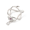 Brass Micro Pave Clear Cubic Zirconia Bead Frame KK-K371-49S-2