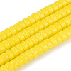 Opaque Solid Color Glass Beads Strands GLAA-N026-3x6mm-03-1