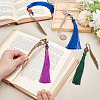 GOMAKERER 4Pcs 4 Style Chinese Style Alloy Feather/Dragon/Phoenix Bookmarks AJEW-GO0001-62-3