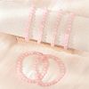 Natural Rose Quartz Bead Stretch Bracelets X-BJEW-K212-A-045-5