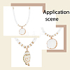 ANATTASOUL 2Pcs 2 Style Natural Shell Pendant Necklaces Set with Disc Beaded Chains for Women NJEW-AN0001-75-3