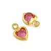 Heart Rack Plating Brass Glass Pendants X-KK-S385-01G-03-2