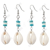 2Pair Natural Cowrie Shell Dangle Earrings EJEW-JE06262-S-1