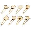 8Pcs 8 Styles Alloy Alligator Hair Clip Finding PHAR-CJ0001-03-7