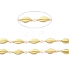Brass Handmade White Glass Bead Chains CHC-M022-04G-2