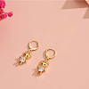 Cute Bear Brass Clear Cubic Zirconia Hoop Earrings GQ2099-5