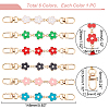   6Pcs Plastic Enamel Flower Link Purse Strap Extenders FIND-PH0007-07-4