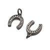 CZ Brass Micro Pave Cubic Zirconia Horse Shoe Charms ZIRC-L018-13B-3